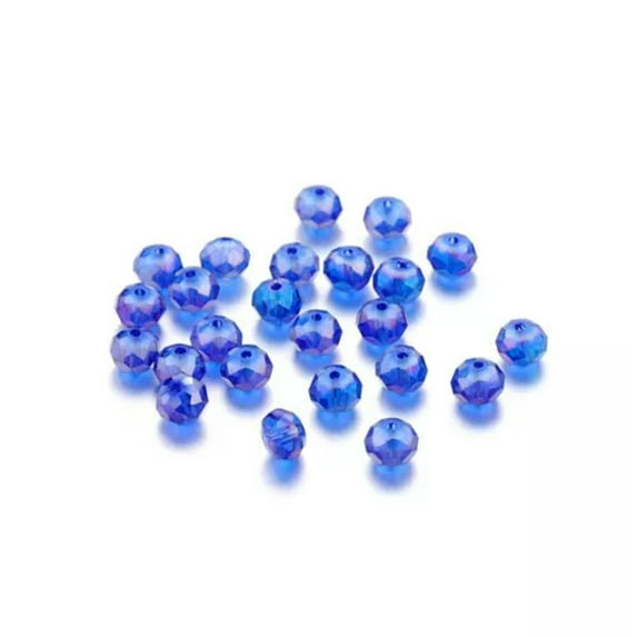GKNET 3-8MM Diy Delicate Jewelry Accessories Crystal Loose Beads AB Color Flat Beaded Findings-Dark Blue-6mm x 100pcs