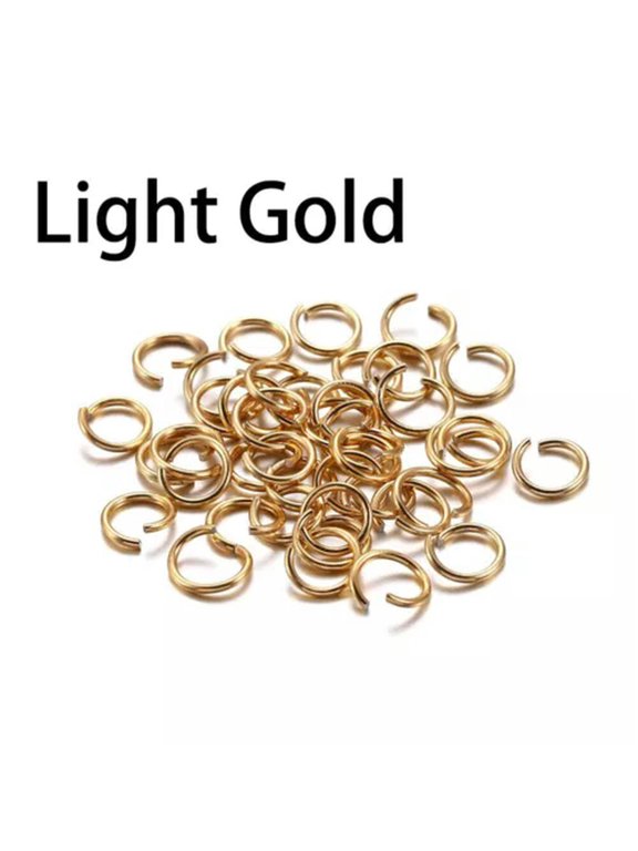 300pcs/lot 6 8 10mm Soft Open Jump Ring Split Rings Connectors For DIY Jewelry-Light gold-6mm