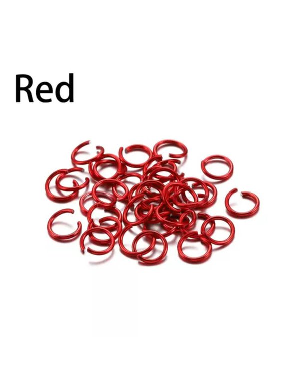 300pcs/lot 6 8 10mm Soft Open Jump Ring Split Rings Connectors For DIY Jewelry-Red-6mm