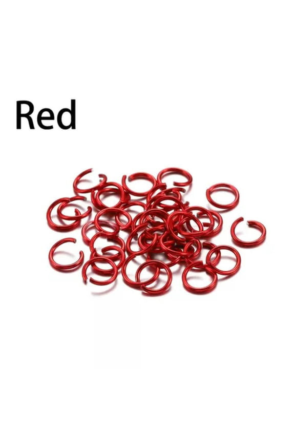 300pcs/lot 6 8 10mm Soft Open Jump Ring Split Rings Connectors For DIY Jewelry-Red-6mm