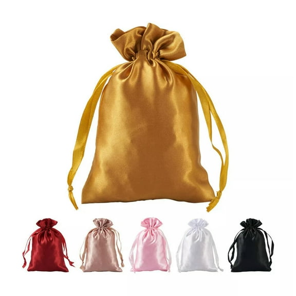 GKNET 30pcs Satin Gift Packing Pouches Drawstring Bags Soft Silk Multi-color 15x10cm