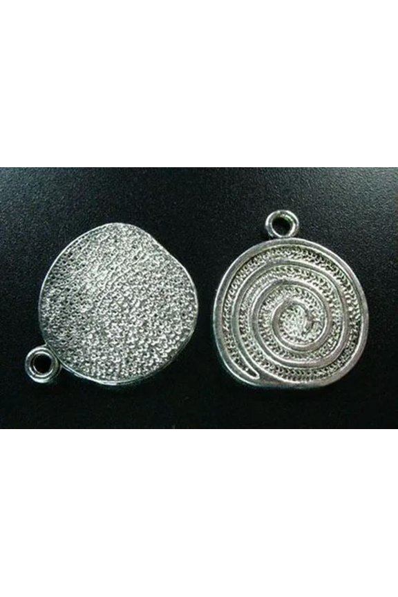 30pcs Tibetan Silver Whirlpool Flat Round Pendant R1135