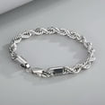 thumbnail image 1 of GKNET 316L Stainless Steel Rope Chain Bracelet Titanium Steel 18K Gold Plated Bangle-Silver-7.5 in-4mm, 1 of 9