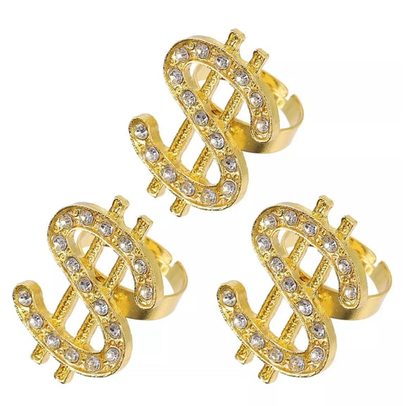 GKNET 3pcs Dollar Money Delicate Jewelry Hip Hop Delicate Jewelry 80s Party Delicate Jewelry Rapper Accessories
