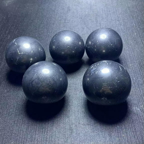 GKNET 4.5cm SHUNGITE Crystal Sphere - Crystal Ball, EMF Protection Energy Cleansing