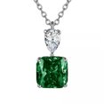 thumbnail image 1 of GKNET 4 Color Princess Cut Cubic Zircon Necklace Pendant 925 Silver Jewelry-Green, 1 of 6