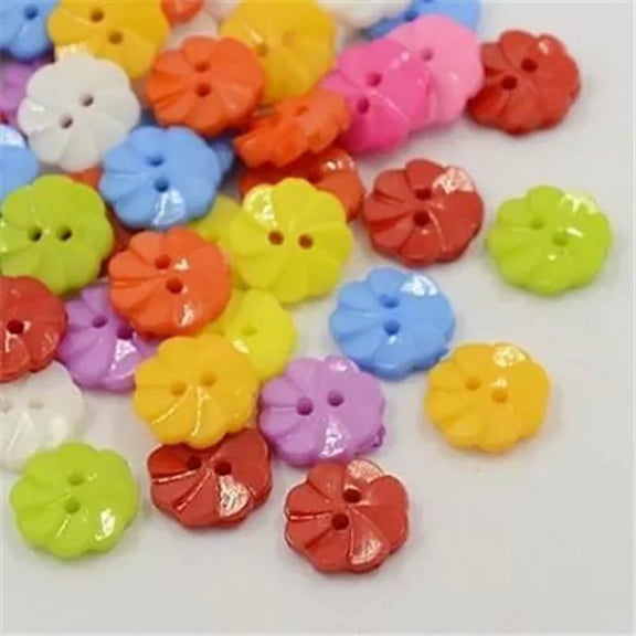 GKNET 400pcs Mixed Color Acrylic Flower 2-Hole Button 14MM Sweater Kids Clothes Button-Mixed Color * 400pcs