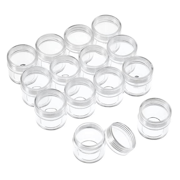 GKNET 40pcs Plastic Bead Storage Containers Column Round Organizer Box Clear 3.4x3.3cm