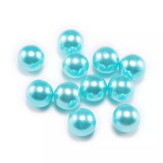 GKNET 5-14mm ABS Artificial Pearl Delicate Jewelry Accessories Without Straight Hole Beads-Sky Blue-14mm/50pcs