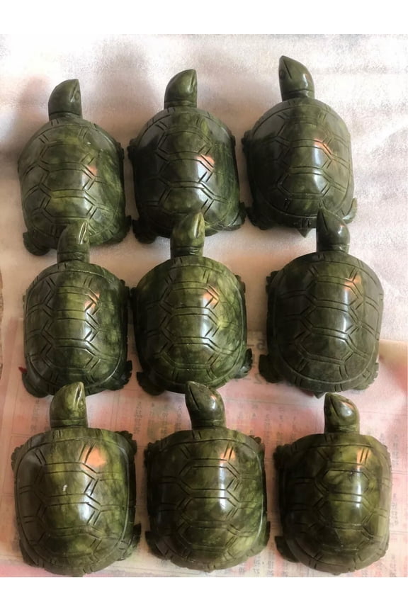 5.9" Natural Nephrite Jade Turtles ?? Skull Healing Energy Crystal Skull 1PC