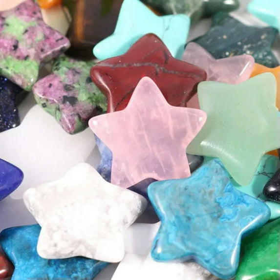 GKNET 50/100pcs Star Crystals Healing Natural Quartz Crystal Star Stone Home Decorate-100pcs mix