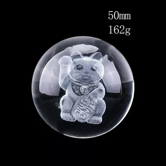 GKNET 50MM Crystal Ball Figurines Miniature Paperweight 3D Laser Engraved Glass Sphere-Chinese Dragon