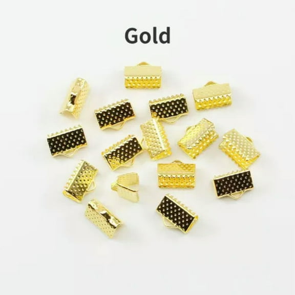 GKNET 50PCS 6-40mm Pinch Clip Leather Lace Connector Diy Making Delicate Jewelry Supplies-Gold-25mm x 50 pcs
