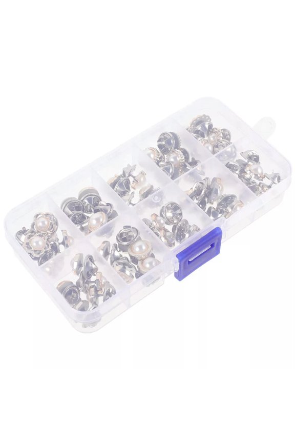 50Pcs Clothing No Sewing Pins Pearl Decorative Brooch Pins Shirt Buttons DIY