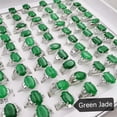thumbnail image 1 of GKNET 50Pcs Wholesale Lot Mixed Ring Natural Stone Rings Women Gemstone Delicate Jewelry Bulk-Green jade, 1 of 9