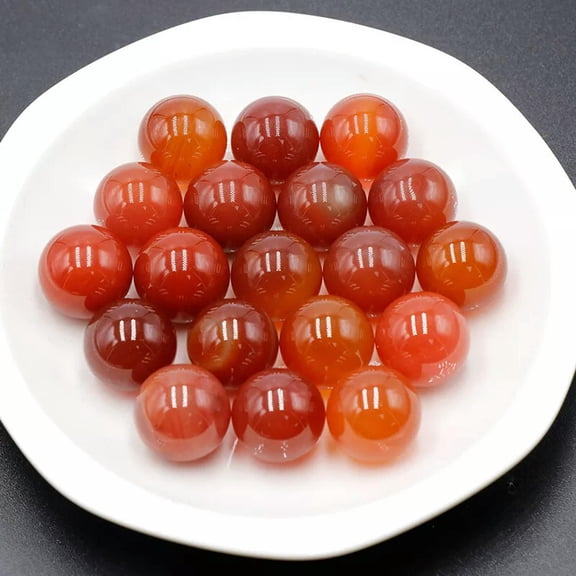 GKNET 50pcs 16mm Ball Natural Red Agate Stone Sphere Reiki Healing Round Decor Gifts