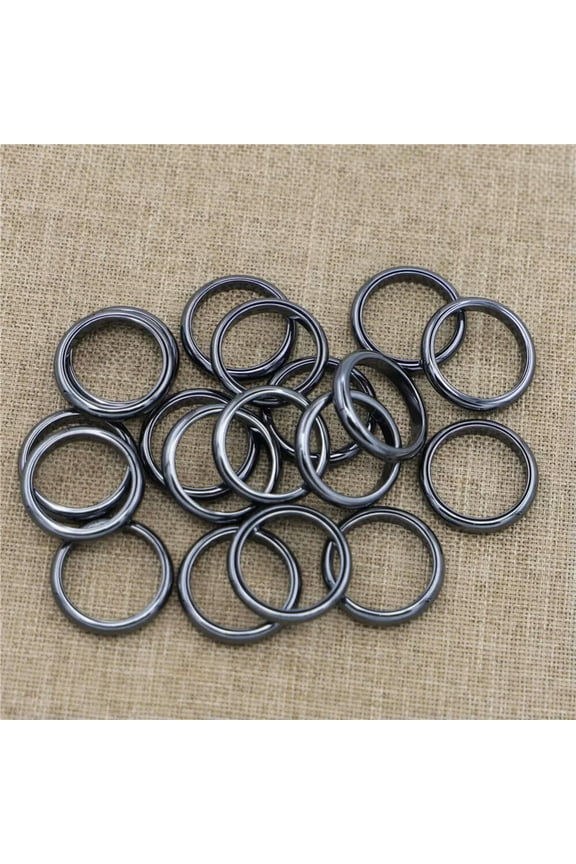 50pcs 4mm Natural Black Hematite Ring - Anxiety Balance Circulation
