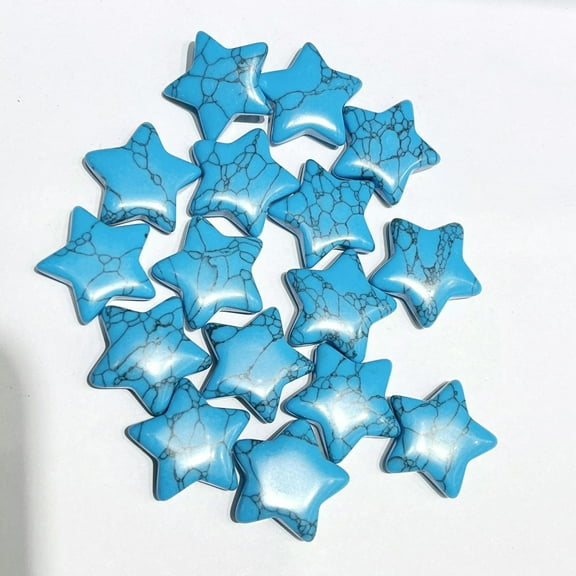 GKNET 50pcs Artificial Blue Turquoise Stone Healing Crystal Star for Home Decor 20x6mm