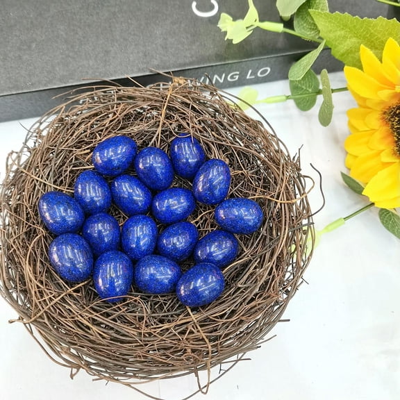 GKNET 50pcs Imitation Lapis Lazuli Stone Egg Rock Original Stone Ornament