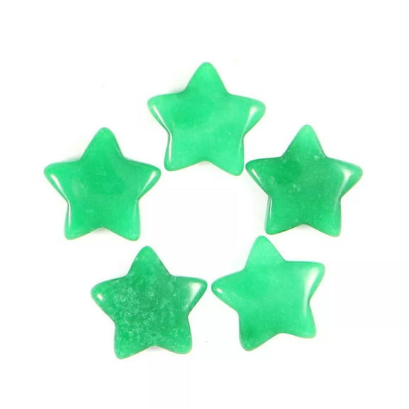 GKNET 50pcs Natural Malaysian Jade Stone Star Gemstone Chakra Healing Stone 20mm
