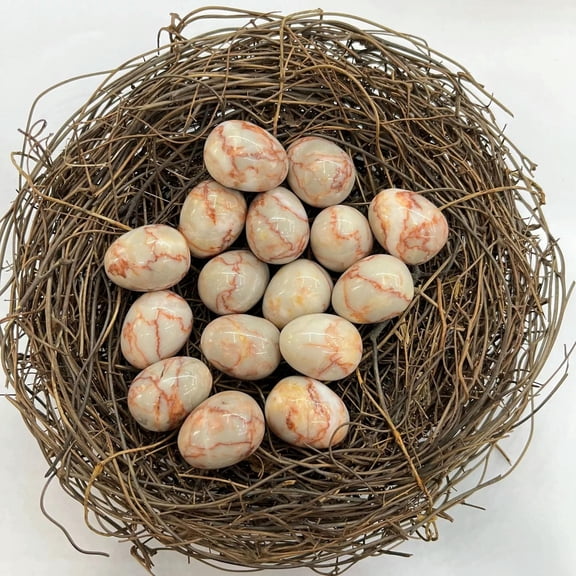 GKNET 50pcs Natural Red Grid Stone Crystal Egg Rock Original Stone Ornament