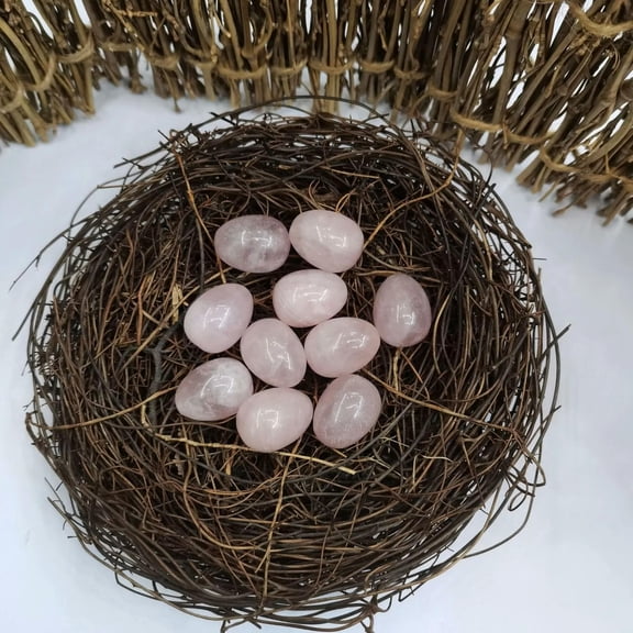 GKNET 50pcs Natural Rose Quartz Stone Crystal Egg Rock Original Stone Ornament