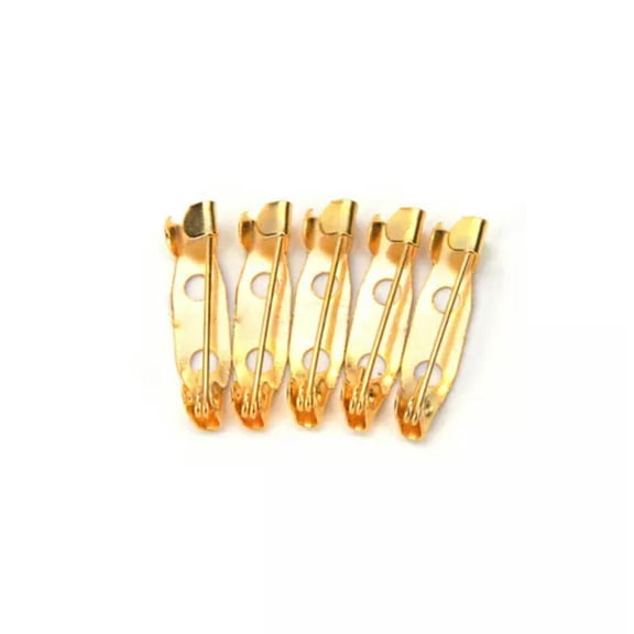GKNET 50pcs Safety Brooch Catch Bar Locking Pins Back Base Findings DIY Craft 20mR WY4-Gold
