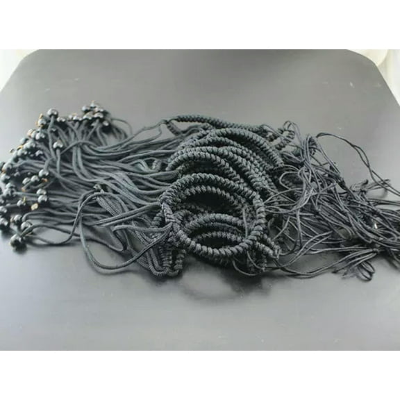 GKNET 50pcs Wholesale Bulk Lots Charm Black Beads Bracelets Lady's Womens Jewelry