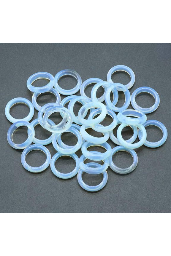 50pcs Wholesale Ring Delicate Jewelry Artificial Opal Stone Gemstone White Rings Lots