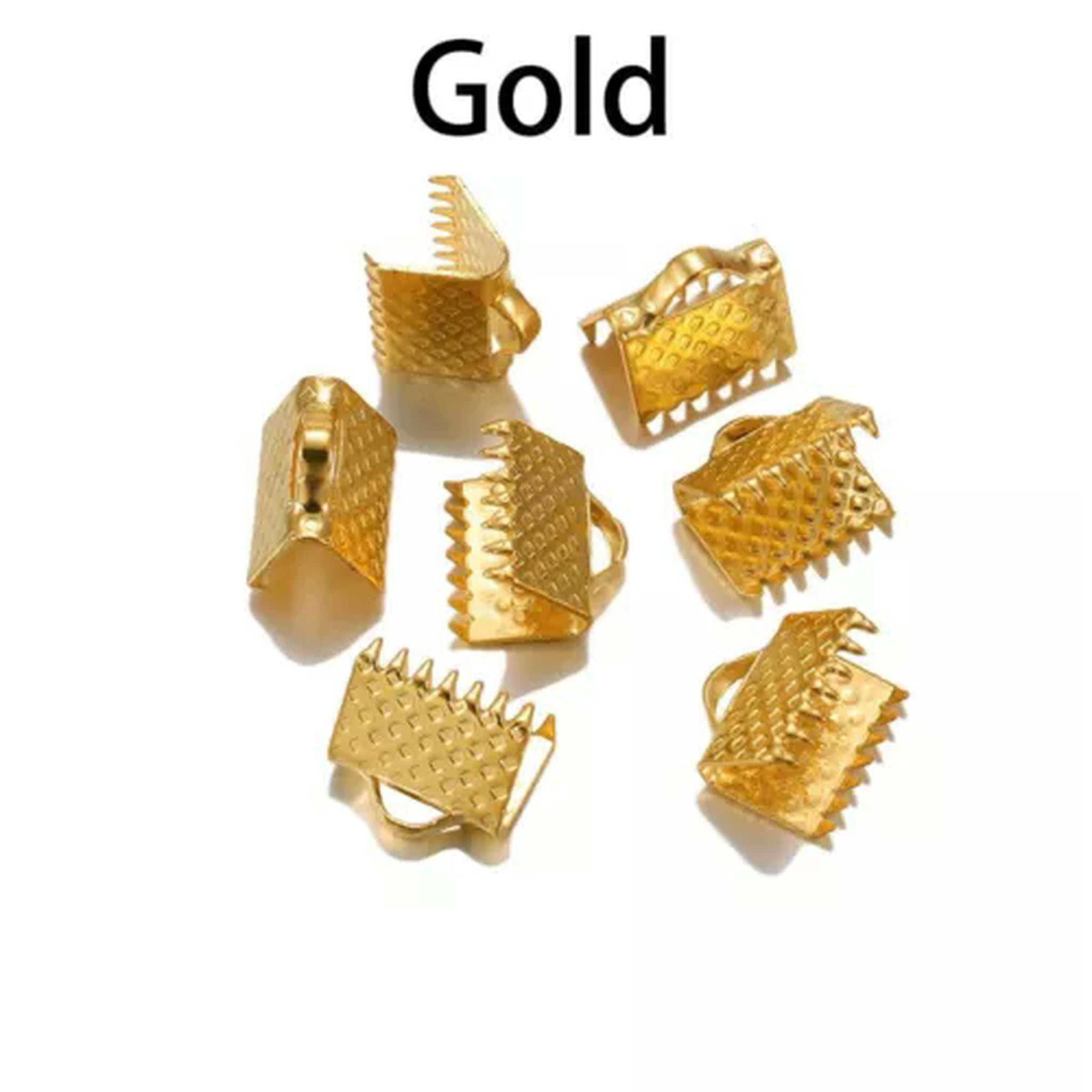 GKNET 50pcs/lot Cove Clasps Cord End Caps String Ribbon Leather Clip ...