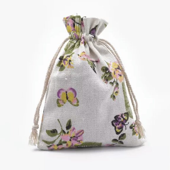 GKNET 50x Cotton Packing Pouches Drawstring Bags Storage Sacks for Delicate Jewelry 14x10cm-Butterfly