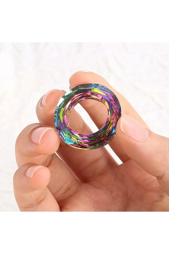 5PC 30mm Circle Crystal Prism Chandelier Pendant Rainbow Prism Pndant Suncatcher