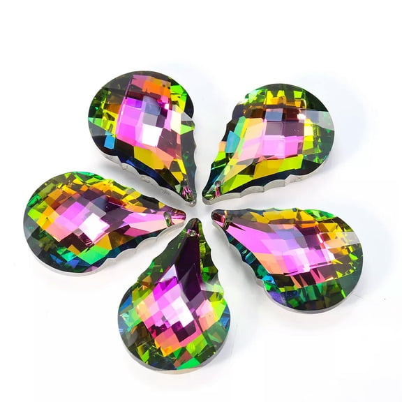 GKNET 5PC Fengshui AB Aurora Rainbow Feng Shui Faceted Crystal Chandelier Suncatcher