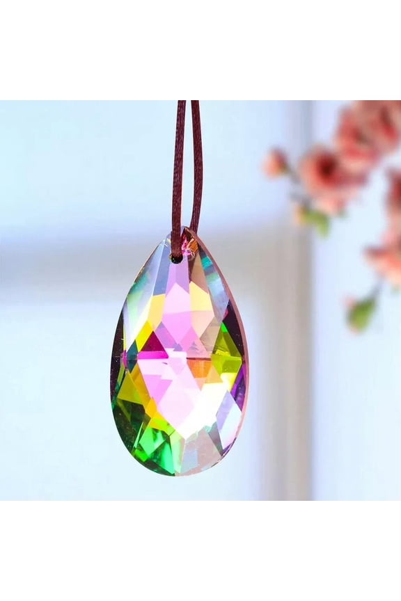 5PC Tear Drop Glass Crystal Beads Hanging Chandelier Pendant Home Decoration