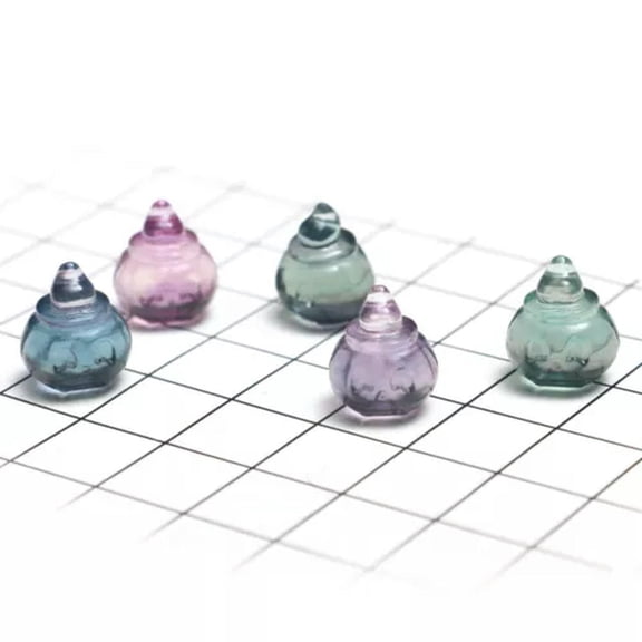 GKNET 5PCS Natural Fluorite Halloween Mini Pumpkin Gift Quartz Crystal Reiki Healing-#2