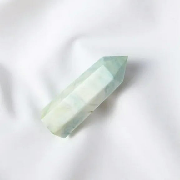GKNET Natural Amazonite Stone Blue Carribean Calcite Quartz Crystal Point Wand Healing-50-60mm