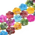 thumbnail image 1 of GKNET 5Strands Natural Flower Shell Beads Dyed AB Color Colorful 23~25mm 16pcs/strand, 1 of 3