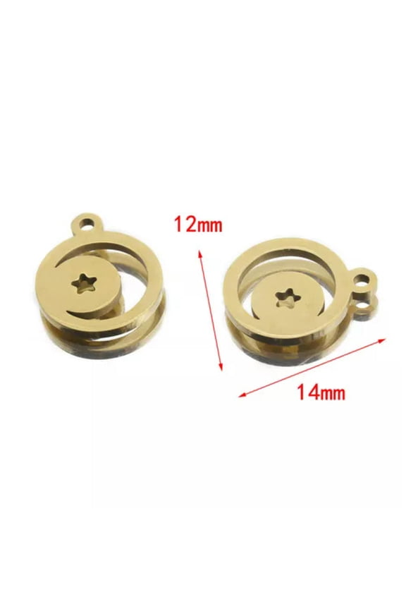 5X Stainless Steel Coin Portrait Pendants Charms Diy For Necklace Delicate Jewelry Making-Star 1