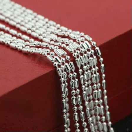 GKNET 5pcs 925 Silver Multi Length Necklace Slub Ball Chain Fashion Clavicle Jewelry-5pcs 24 inch