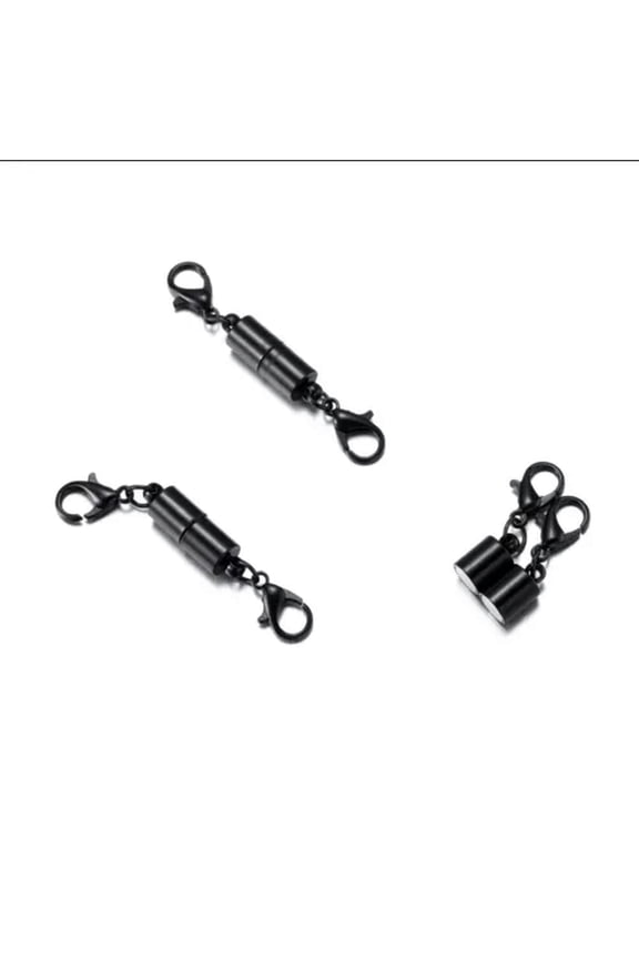 5pcs/lot Magnetic Clasps With Lobster Clasp For Bracelets Necklace Connectors-Black-7mm