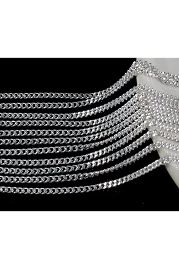 5pcs/set Silver Plated Snake Figaro Rolo Box Curb Chains Necklace for Women Men-5pcs Rolo Curb Chain-30