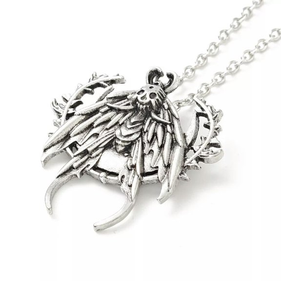 GKNET 5strands Alloy Skull Moth Pendant Necklace Gothic Delicate Jewelry Antique Silver