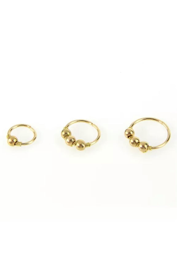 6/8/10MM Turquoise Nose Ring Fake Piercing Nose Hoops Clip Cuff Earrings Gifts-Gold-8mm