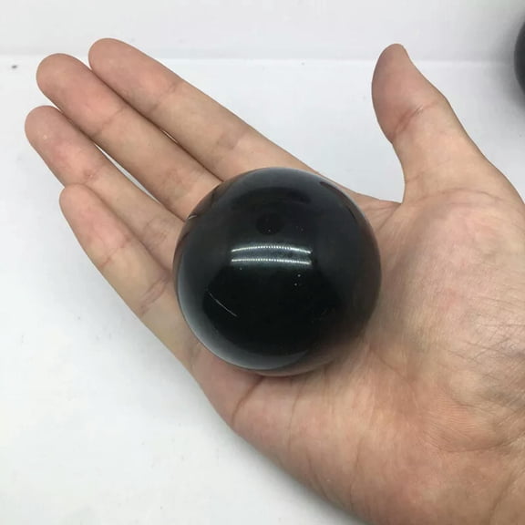 GKNET 60mm Natural Black Obsidian Stone Sphere Quartz Crystal Ball Healing W/ Stand US