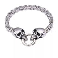 thumbnail image 1 of GKNET 6mm Men's Stainless Steel King Chain Punk Skull Byzantine Bracelets Link Chain, 1 of 6