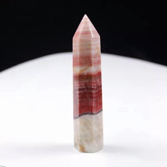 GKNET 7-10CM Natural Rhodochrosite Crystals Obelisk Quartz Point Healing Gemstone-8~9cm