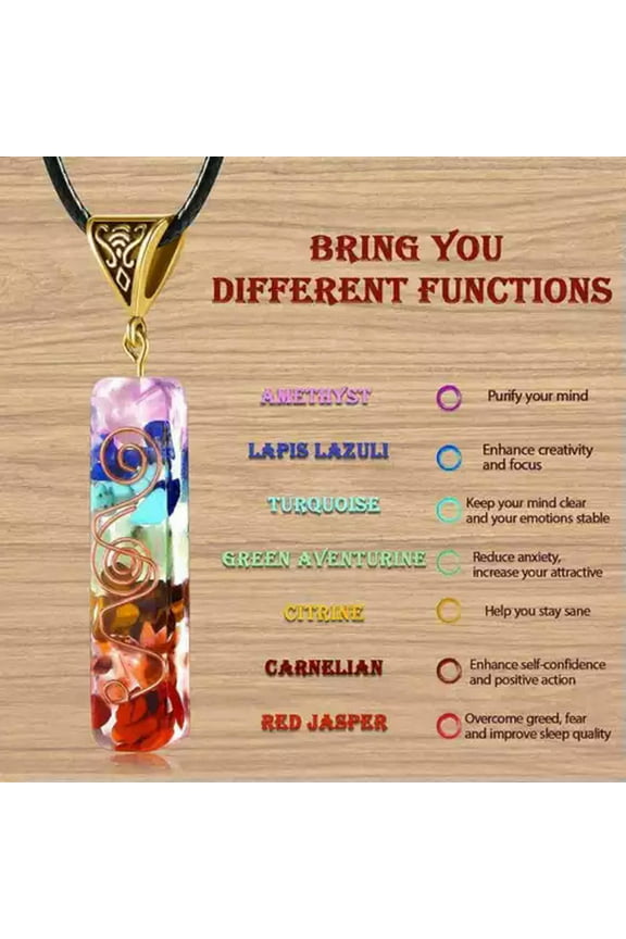 7 Chakra Healing Crystal Stone Pendant Talisman Orgonite Energy Generator Amulet-#2 Orgonite Energy Stone
