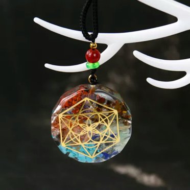 Natural Morocco Aragonite Crystal Cluster Pendant – Raw Root Healing Stone Necklace Leather Cord