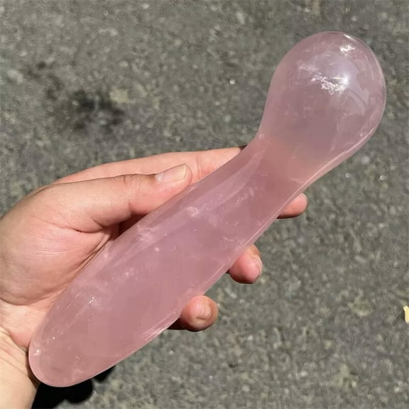 GKNET 7"+ TOP Natural rose quartz Massage stick quartz crystal Wand reiki healing 1pc