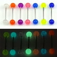 thumbnail image 1 of GKNET 7PCS/Set Glow In The Dark Luminous Barbell Tongue Rings Body Piercing, 1 of 7